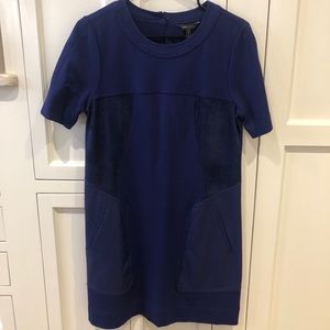 BCBG dress. Size M. Knit, suede, leather.